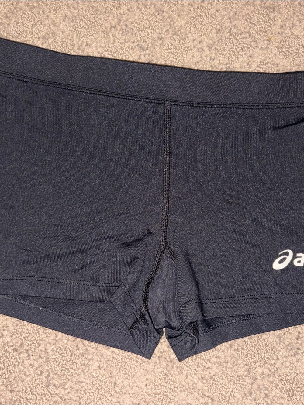 Asics Women's Black Bike Shorts with White Logo, Women’s Size S